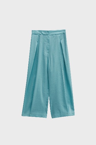 LINEN CROPPED TROUSERS_MINT