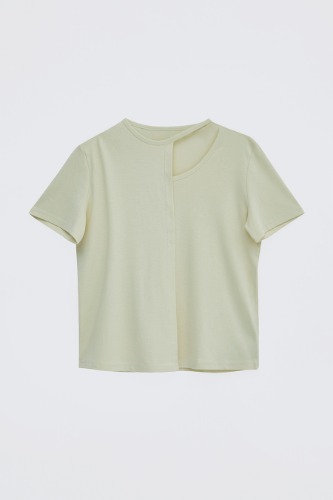 CUT OUT TEE_LIGHT YELLOW
