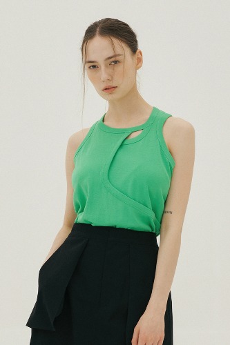 CUT OUT SLEEVELESS JERSEY TOP_NEW COLORS